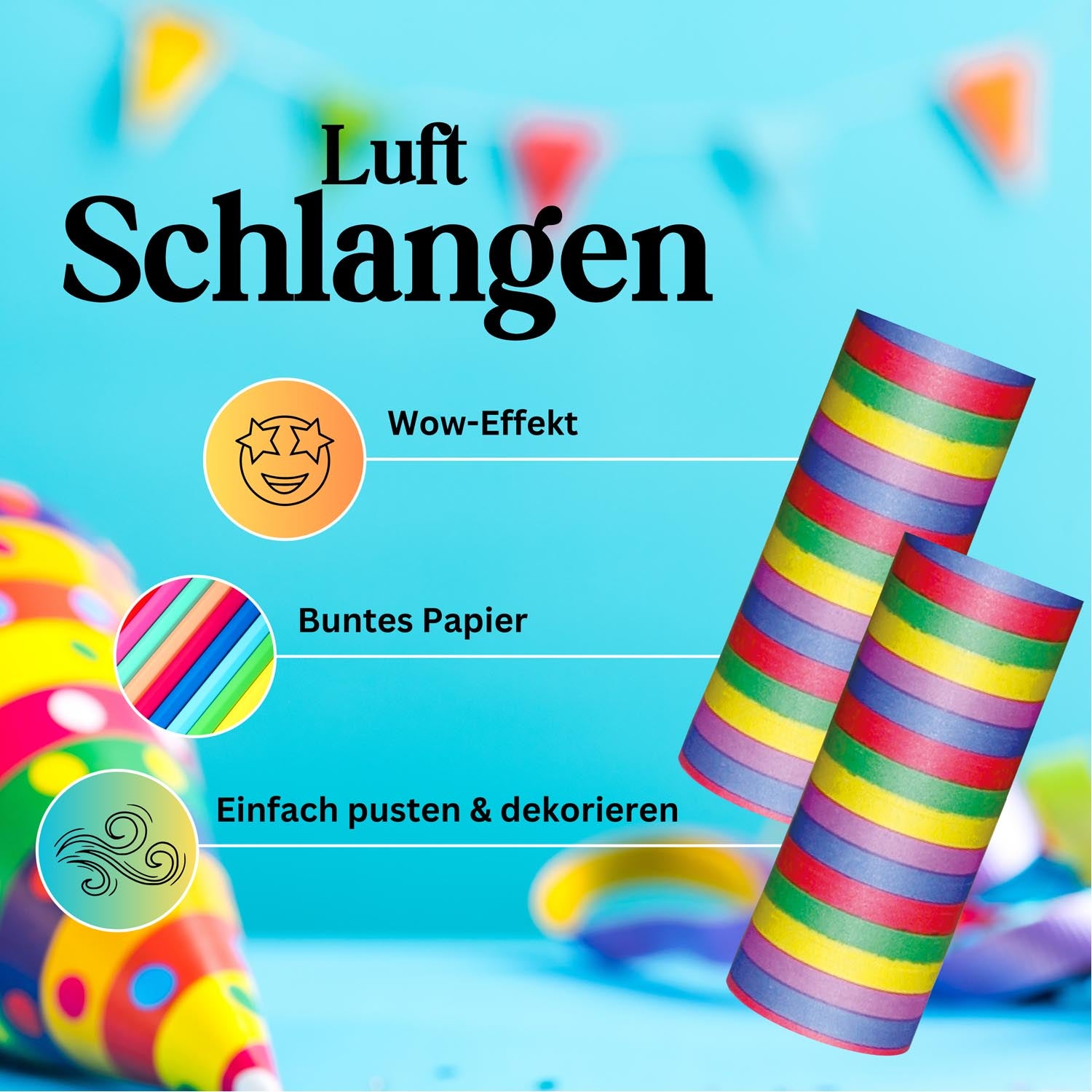 Luftschlangen, SB-3er-Pack, 4/18