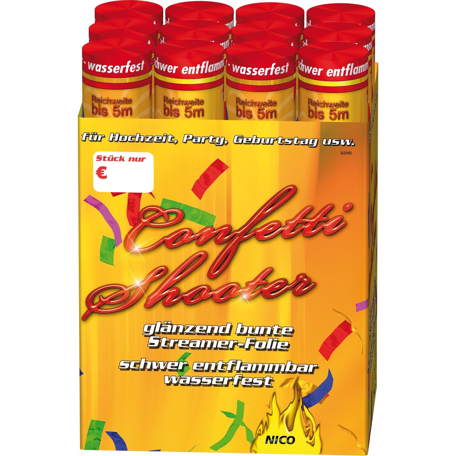 Konfetti Shooter 30 cm bunt