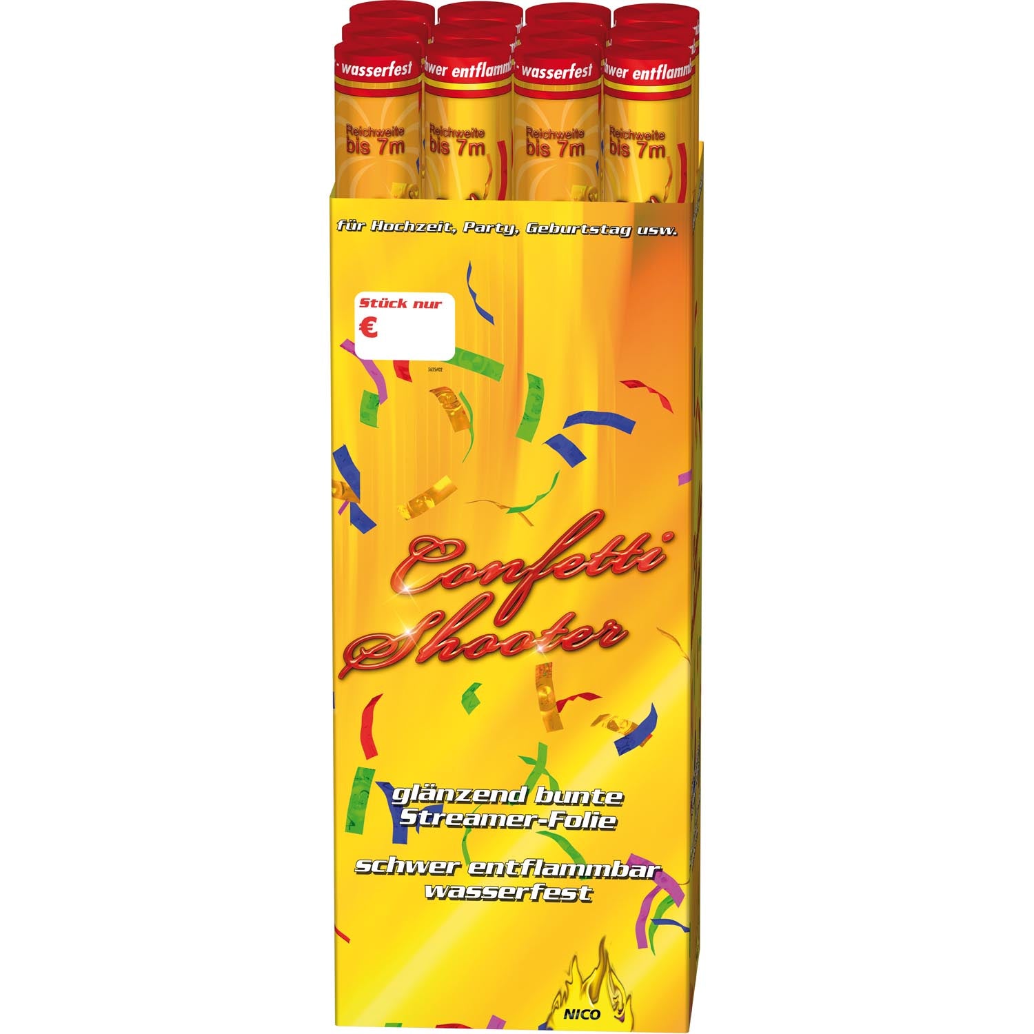 Konfetti Shooter 60 cm bunt