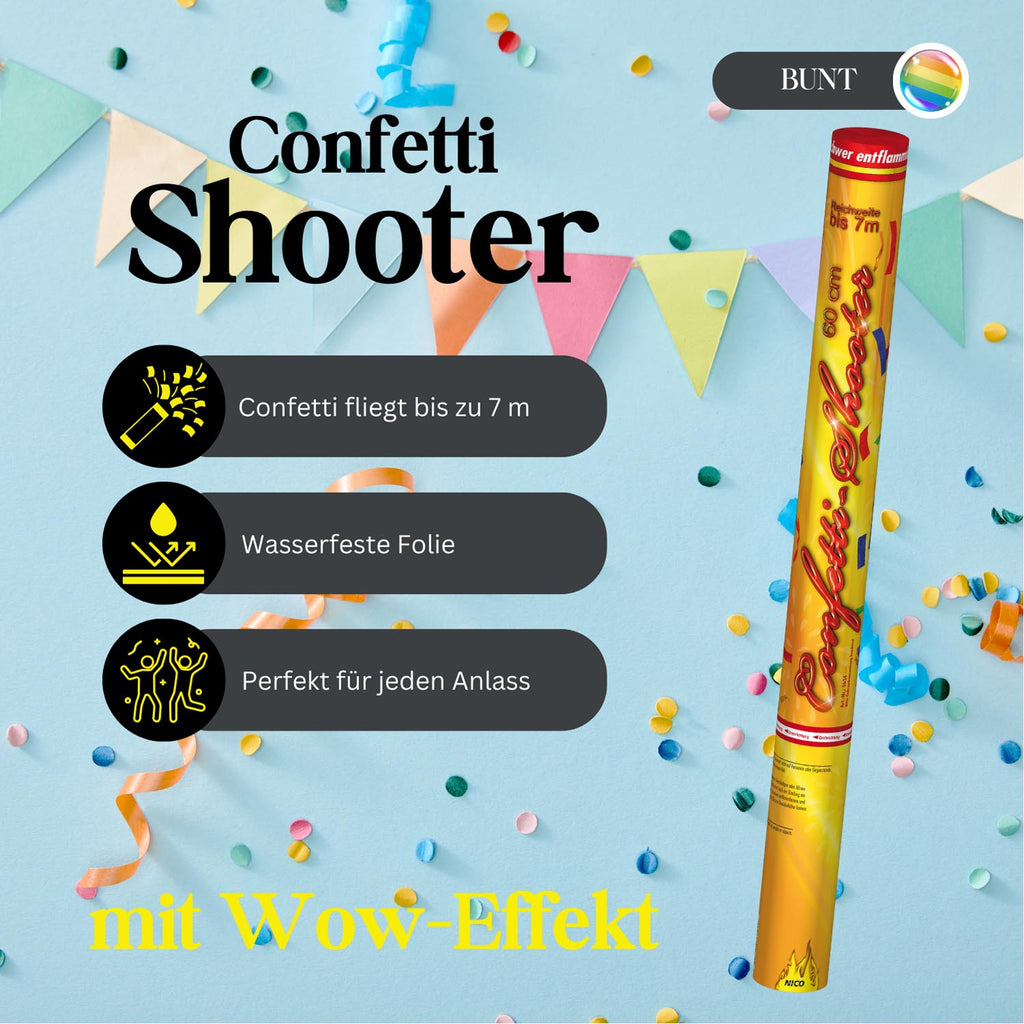 Konfetti Shooter 60 cm bunt
